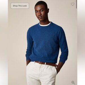 J. Crew 100% Cashmere crewneck sweater in Hthr Night Star blue Size XS NWT BE895